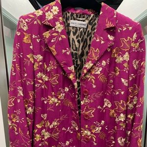 Dolce &Gabbana OverCoat kimono embroidered fuchsia
